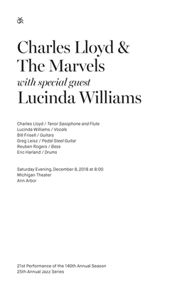 Charles Lloyd & the Marvels Lucinda Williams