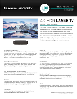 Creating a Whole NEW World L5 Series 4K Smart Laser TV MODEL 100L5F