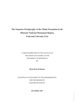 The Sequence Stratigraphy of the Chinle Formation in the Dinosaur National Monument Region, U Tab and Colorado, USA