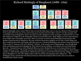 Richard Mattingly of Baughurst (1688- 1769)