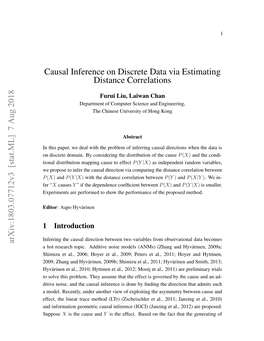 Causal Inference on Discrete Data Via Estimating Distance Correlations