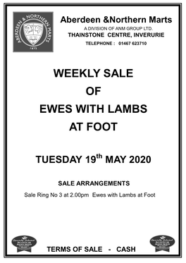 Weekly Sale of Ewes with Lambs at Foot