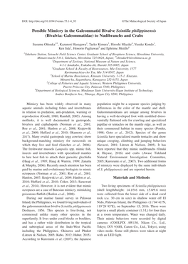 Possible Mimicry in the Galeommatid Bivalve Scintilla Philippinensis (Bivalvia: Galeommatidae) to Nudibranchs and Crabs