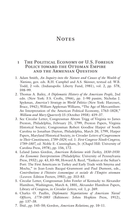 1 the Political Economy of U.S. Foreign Policy Toward the Ottoman Empire and the Armenian Question 1