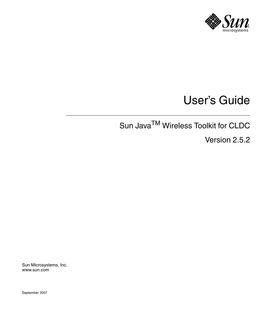 Sun Java Wireless Toolkit for CLDC User's Guide