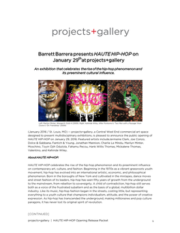 Barrett Barrera Presents HAUTE HIP-HOP on January 29That Projects+Gallery