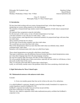 Philosophy 240: Symbolic Logic Fall 2010 Mondays, Wednesdays, Fridays