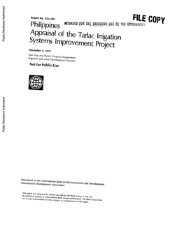 FL Copy Appraisalof the Tarlacirrigation