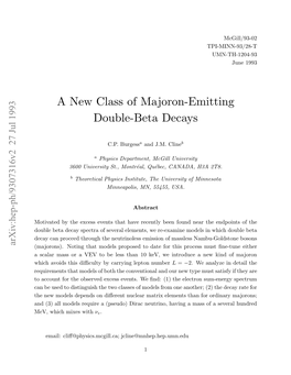 A New Class of Majoron-Emitting Double-Beta Decays