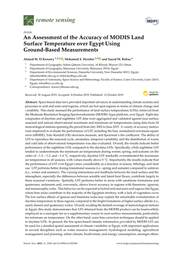 An Assessment of the Accuracy of MODIS Land Surface Temperature Over Egypt Using Ground-Based Measurements