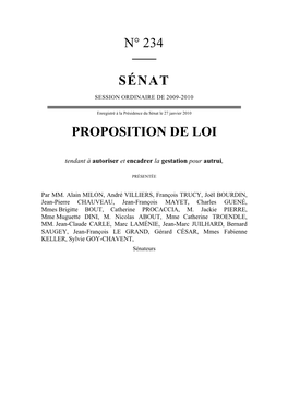 N° 234 Sénat Proposition De