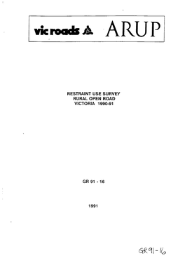 Restraint Use Survey Rural Open Road Victoria 1990-91