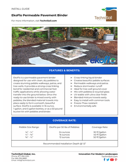 Ekoflo Permeable Pavement Binder