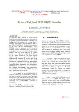 Design of High Speed DDR3 SDRAM Controller