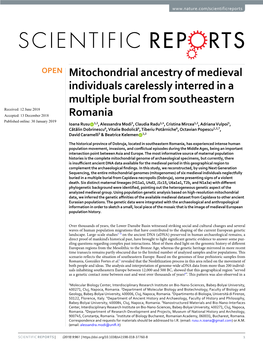 Mitochondrial Ancestry of Medieval Individuals Carelessly Interred in a Multiple Burial from Southeastern Romania