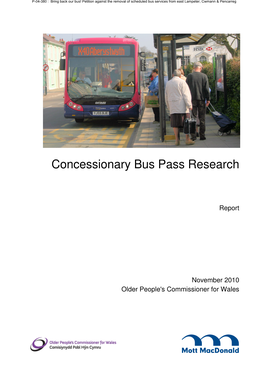 Concessionary Bus Pass Research