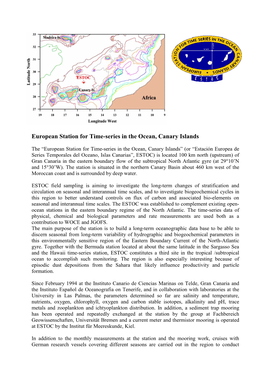 European Station for Time-Series in the Ocean, Canary Islands