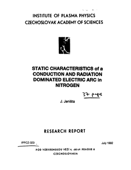 STATIC CHARACTERISTICS of a CONDUCTION and RADIATION DOMINATED ELECTRIC ARC in NITROGEN