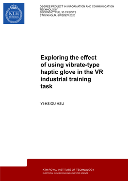 Exploring the Effect of Using Vibrate-Type Haptic Glove in the VR Industrial Training Task