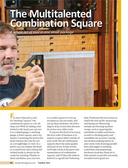 The Multitalented Combination Square a Whole Lot of Tool in One Small Package by Andy Rae