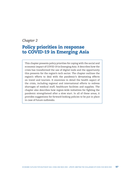 Policy Priorities in Response to COVID-19 in Emerging Asia