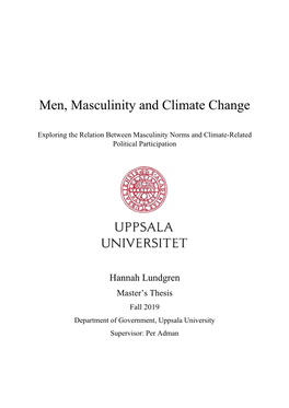 Men, Masculinity and Climate Change