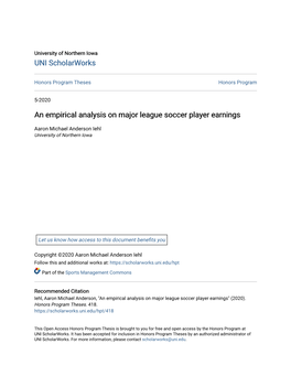 An Empirical Analysis on Major League Soccer Player Earnings