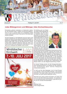 Liebe Mitbürgerinnen Und Mitbürger, Liebe Kirchweihbesucher