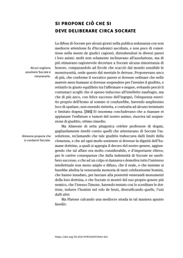 Si Propone Ciò Che Si Deve Deliberare Circa Socrate