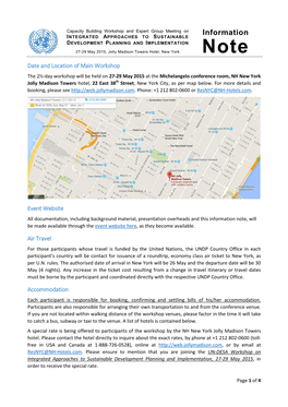 Information INTEGRATED APPROACHES to SUSTAINABLE DEVELOPMENT PLANNING and IMPLEMENTATION