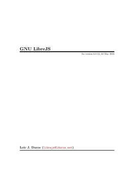 GNU Librejs for Version 6.0.13, 04 May 2016
