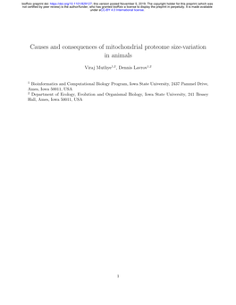 Causes and Consequences of Mitochondrial Proteome Size-Variation in Animals