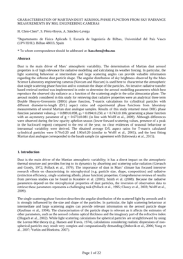 Characterisation of Martian Dust Aerosol Phase Function from Sky Radiance Measurements by Msl Engineering Cameras