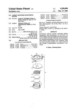United States Patent (19) 11 4,256,694 Mcallister Et Al