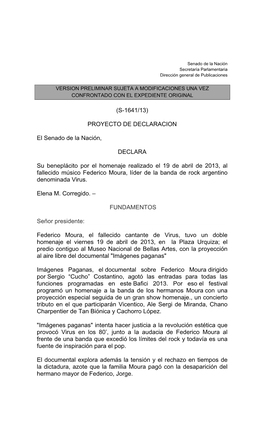 PROYECTO DE DECLARACION El