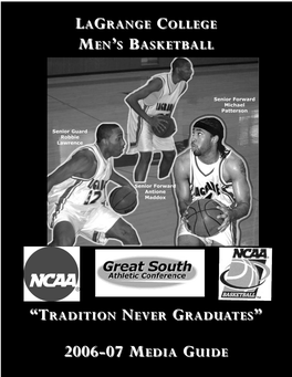Lagrange College Men's Basketball 2006-07 Media Guide