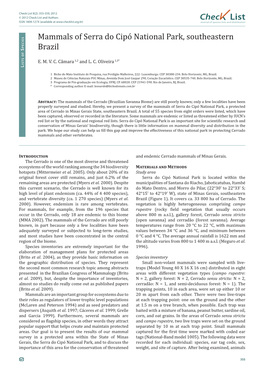 Check List 8(2): 355-359, 2012 © 2012 Check List and Authors Chec List ISSN 1809-127X (Available at Journal of Species Lists and Distribution