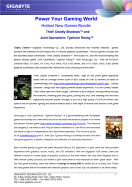 Power Your Gaming World Hottest New Games Bundle Thief: Deadly Shadows™ and Joint Operations: Typhoon Rising™