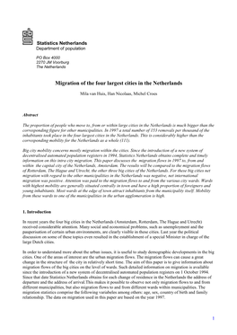 Migration of the Four Largest Cities in the Netherlands