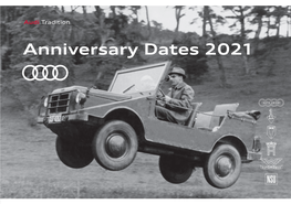 Anniversary Dates 2021 Audi Tradition 2 Anniversary Dates 2021