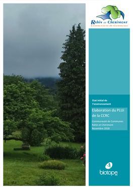 Elaboration Du Plui De La CCRC Communauté De Communes Rahin Et Chérimont Novembre 2018