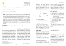 Evaluation in Vitro of AGE-Crosslinks Breaking Ability of Rosmarinic Acid of Proteins with Reducing Sugar Can Be Considered As a Global Bioscience, Tokyo, Japan)