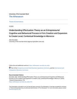 Understanding Effectuation Theory As an Entrepreneurial Cognitive And