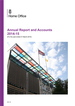 Home Office Annual Report and Accounts 2014 to 2015
