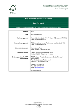 Forest Stewardship Council® FSC® Portugal