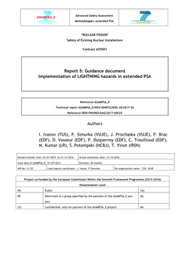 Report 5: Guidance Document Implementation of LIGHTNING Hazards in Extended PSA