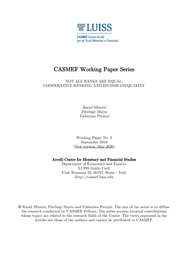 CASMEF Working Paper Series