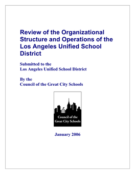 Review of the Organizational Structure and Operations of the Los Angeles Unified School District
