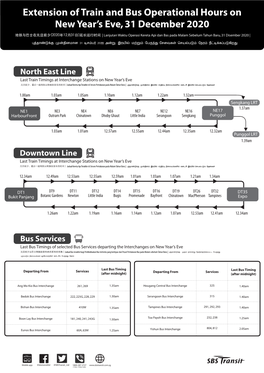 Extension of Train and Bus Operational Hours on New Year's