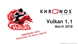 Vulkan 1.1 March 2018